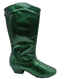 Nouvelles chaussures <span class=keywords><strong>de</strong></span> danse Salsa Jazz Party Cheerleading talon personnalisé bottes en daim couleur vert bleu marron livraison rapide - Product Image 1
