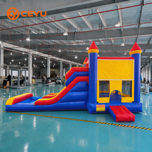 Ceyu Castello Gonfiabile Commerciale con Scivolo e Piscina, Blu Rosso Giallo, per Bambini e Adulti, Divertimento per Feste al Chiuso, Vendita all'Ingrosso - Product Image 1