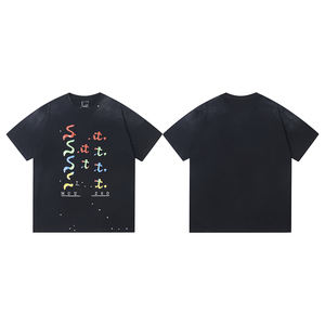 <span class=keywords><strong>T</strong></span>-shirt tendance Saimt Michell pour hommes, style streetwear américain, 100% coton, délavé à l'acide, vintage, manches courtes, vente en gros - Product Image 6