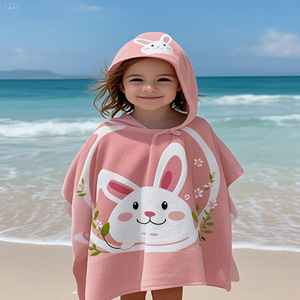 Custom Design Kids Hooded Poncho Towels Soft Absorbent Microfiber Bath Beach Pool <b>Swim</b> Wrap <b>Robe</b> Towels for Boys Girls Toddler - Product Image 4