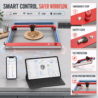 Graveur et découpeur laser à diode LM3 10W, grande surface 400x400mm, machine CNC avec assistance pneumatique, contrôle WiFi via application, compatible LightBurn
