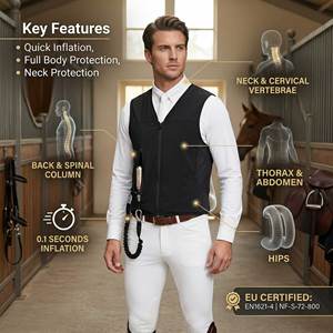 Gilet airbag gonflable professionnel de sécurité certifié CE pour la <span class=keywords><strong>moto</strong></span>, la course et l'équitation - Product Image 3
