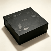 Caja de Perfume de Lujo con Cierre Magnético, Negra, con Logotipo Personalizado, Empaque Premium para Fragancias, para Botella de 50 ml, Venta al Por Mayor, OEM