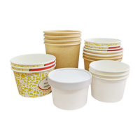 150ml Mini Tub Yaourt Boîte D'emballage Conteneur Papier Crème Glacée Tasse Avec Couvercle Tasse En Papier pour Yaourt