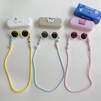 Lot de 2 Lunettes de Soleil Pliables Portables pour Enfants, Protection UV400, Monture Complète, avec Étui de Rangement Mignon à Motifs de Dessins Animés Inclus, Lunettes de Soleil Bébé Bicolores
