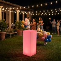 Lampe Colonne Carrée LED Lumineuse d'Ambiance sur Pied pour Extérieur IP65 Étanche, Lampe d'Activité d'Halloween avec Télécommande