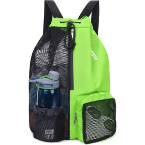 Navi Inpakbare Sport Rugzak Cinch Tas Met Trekkoord En Mesh Zakken Voor Zwembad Gym String Tas