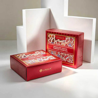 Coffret Cadeau de Voyage de Luxe pour Noël, Impression Couleur Rouge Personnalisée, Ensemble de Shampoings, Trousse de Cosmétiques de Vacances