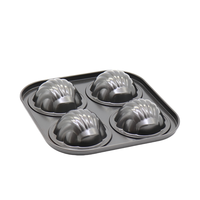 Moule à madeleines en acier au carbone antiadhésif à 4 cavités, forme coquille, facile à démouler, plaque de cuisson festonnée pour four