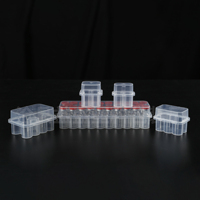 Boîte de rangement rectangulaire en plastique PP transparent épais portable FuYang en gros, avec logo personnalisé, pour flacons de poudre lyophilisée et peptides