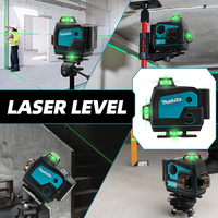 Niveau laser industriel 16 lignes avec fonction audio Bluetooth, faisceau vert 4D, auto-nivelant horizontal et vertical
