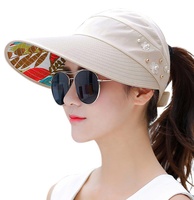 Sombrero de Sol de Ala Ancha para Mujer, Protección UV, Gorra Deportiva de Tela Común, Modelo de Verano para Playa, Número de Modelo: Caps