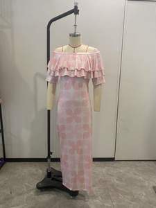 เดรสยาวเปิดไหล่ข้างเดียวเดรสงานพรอมมีระบายสองชั้นสไตล์ออสเตรเลีย - Product Image 4