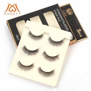 <span class=keywords><strong>Magefy</strong></span> – Faux cils en bande 3D personnalisés avec logo, naturellement fins et courbés, lot de 3 paires, vente en gros - Product Image 2