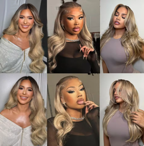 วิกผมแท้แบบไม่ต้องใช้กาว 13x6 360 Full Lace HD Highlight Ash Balayage สีบลอนด์น้ำผึ้งไฮไลท์เทา สำหรับผู้หญิง ราคาโรงงานถูก - Product Image 4