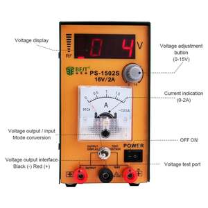 Courant de banc de commutation ON/OFF préréglé d'alimentation de laboratoire 15V DC réglable pour le réglage de la régulation de tension - Product Image 3