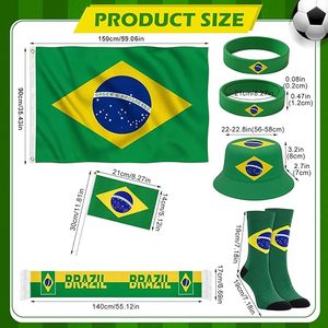Kit de Apoyo para Aficionados al Fútbol 2026: <span class=keywords><strong>Bandera</strong></span> de País de Fútbol de 3x5 pies con Capa Patriótica, Calcetines, Bufanda, Gorro, Muñequeras y <span class=keywords><strong>Bandera</strong></span> de Mano - Product Image 5