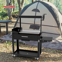 Barbecue portable pliable moderne, équipement de camping à main, résistant au vent, métal de qualité supérieure avec revêtement en poudre coréen, sécurité des flammes