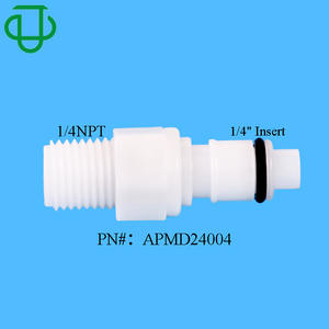 Conector macho de conexión rápida de plástico POM con rosca NPT de 1/4 pulgadas de la serie AP con válvula de cierre para agua - Product Image 2