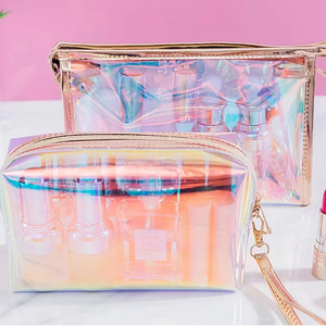 Bolsa de Cosméticos de Viaje Transparente de TPU de Alta Calidad para <span class=keywords><strong>Mujer</strong></span>, con Cierre de Cremallera, Moderna, Resistente al Agua, para Artículos de Tocador, con Diseño Láser - Product Image 4