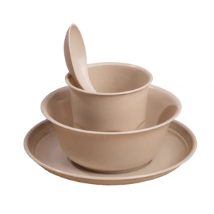 Assiettes à dîner en plastique réutilisables incassables motif paille de blé <span class=keywords><strong>vaisselle</strong></span> pour enfants pour le <span class=keywords><strong>camping</strong></span> pour les aventures en plein air - Product Image 3