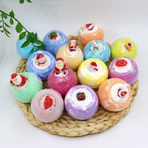 Boules de bain effervescentes de Noël, sels marins 90-100g, Père Noël, sapin de Noël, bonhomme de neige, bottes, bombes de bain aromathérapie - Product Image 4