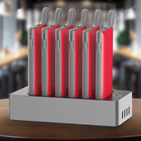 WST – Station de recharge portable pour téléphones portables avec câble intégré, batterie externe 10000 mAh à 6 emplacements pour restaurants – Partage gratuit