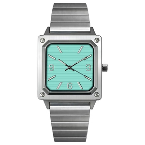 Reloj Cuadrado para Hombre, Reloj de Pulsera de Acero Inoxidable, Reloj de Cuarzo a Prueba de Agua, Reloj de Pulsera Sencillo para Hombre - Product Image 1