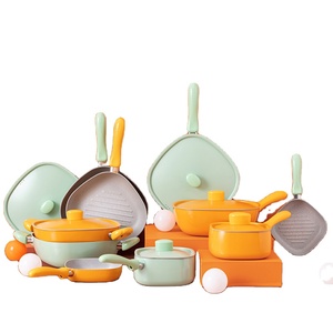 Juego de sartenes de granito de gran venta, juegos de ollas de cocina cuadradas, utensilios de cocina antiadherentes, juego de utensilios de cocina de aluminio de cerámica con tapa de aluminio - Product Image 1