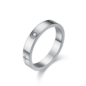 Anillos de Moda con Diseño de Cruz en Plata y Oro, Joyería para Uso Diario de Mujer con Incrustaciones de Diamantes en Talla Pavé - Product Image 5