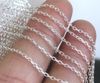 Chaînes de bijoux permanents non finies en argent 925, chaîne en vrac à coupe diamant ovale GP US 1,0 mm 1,2 mm 1,3 mm, vente en gros d'usine