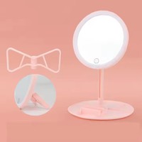 Lanson Miroir de maquillage rechargeable avec logo personnalisé Miroir de table portable à LED Miroir compact de bureau cosmétique avec lumières
