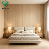 Panneau mural imperméable et ignifuge en WPC avec placage bambou-charbon pour villa moderne, chambre, salle de bain, extérieur, salle à manger contemporaine, graphique