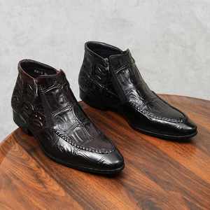 Botas Chelsea de Cuero Casuales Retro Personalizadas para Hombre, con Punta en Pico, Modernas, Ligeras para Invierno - Product Image 4