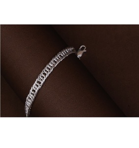 สร้อยข้อมือยูนิเซ็กซ์สไตล์ร่วมสมัย ชุบโรเดียม พร้อมโซ่เงินแท้ 64% จาก SATVA SILVER - Product Image 1