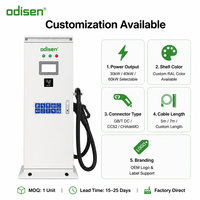 Nouveau chargeur rapide DC 30kW 40kW 60kW CCS2 150A IP54 sur pied EVSE OCPP 1.6 pour parking commercial UE