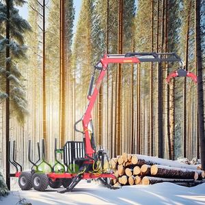 7.8 m 4 WD Fonctionnement mécanique 4 cylindres rotatifs Chargeuse à <span class=keywords><strong>bois</strong></span> Grue Chargeuse à grumes Grue à grumes <span class=keywords><strong>Remorque</strong></span> à grumes avec frein hydraulique - Product Image 2