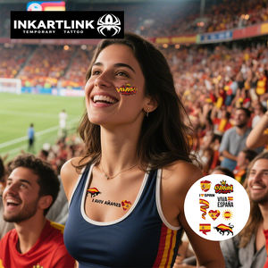 Tatouages Temporaires Espagne Coupe du Monde 2026 Autocollants Supporters Football Drapeau Espagne Design Taureau Art Corporel Imperméable 3 Feuilles pour Adultes Enfants - Product Image 2