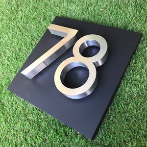 แบบอักษรติดผนังพื้นหลังแบบกำหนดเองตัวอักษรโลหะอะคริลิกกลางแจ้งแบบ3D ไม่ส่องสว่าง3D ตามแบบ - Product Image 5