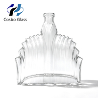 Botol Minuman Keras 700ml Desain Khusus untuk Gin dan Brandy, Botol Kaca untuk Vodka dengan Bentuk Unik (Grosir)