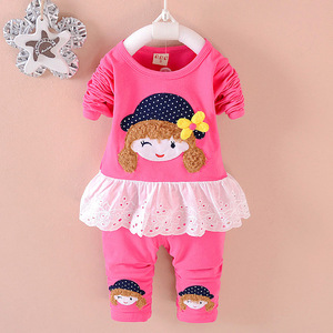 Conjunto de Ropa para Niña Estilo Coreano, Vestido de Manga Larga y Leggings - Product Image 1