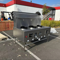 Cuisinière à gaz commerciale multifonction durable, réchaud à wok en acier inoxydable à haute puissance pour restaurant