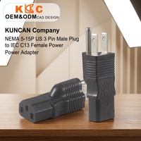 Adaptateur de prise murale US NEMA 5-15P mâle 3 broches vers IEC C13 femelle, connecteur de conversion