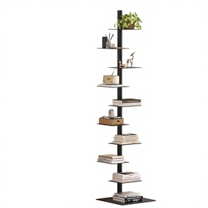 Estantería Metálica Nidouillet de 9 Niveles, Ajustable, Vertical, Tipo <span class=keywords><strong>Torre</strong></span>, para Libros, Estantería Alta y Estrecha, Ahorra Espacio, Resistente - Product Image 1