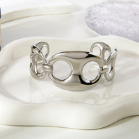 Bracelet manchette réglable en acier inoxydable anti-ternissement, motif nez de cochon, personnalisable, vente en gros, pour femmes