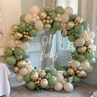Kit d'arche de ballons en latex vert 155 pièces, fête sur le thème de la jungle, safari, respectueux de l'environnement, durable, Halloween, Pâques, baby shower, ballons réutilisables