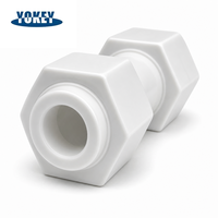 Raccords de tube droits lisses en PTFE sans fuite, 6mm 8mm 12mm, connecteurs à double ferrule, contrôle du débit de liquide haute pureté