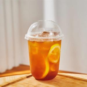 Gobelets jetables en <span class=keywords><strong>plastique</strong></span> PET transparent <span class=keywords><strong>noir</strong></span> de 90 mm en forme de U, avec logo personnalisé, pour café, boba, boissons froides, avec couvercle, 14 oz - Product Image 5