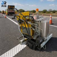 Machine professionnelle de marquage routier vibrante thermoplastique avec moteur Honda 5,5 CV pour bandes de signalisation et lignes de marquage sur autoroutes et parkings