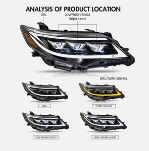 Headlight Assembly Pair Replacement <b>for</b> 2012-2014 Toyota Camry SE <b>Projector</b> Left and Right Headlights Front Head <b>Lamps</b> - Product Image 2